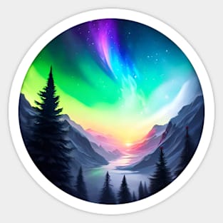 Northern Lights - Winter - Natural Beauty - Christmas Sticker